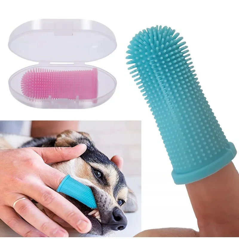 Midello Gentle Paws finger toothbrush — soft silicone dog teeth cleaner for daily dental care